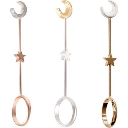 Stars moon Cigarette Holder Ring Rack Metal Finger Clip Rack Slim Cigarettes Smokers Smoking Gift