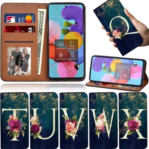 Flip Phone Case for Samsung Galaxy A10/A10E/A20E/A21S/A30S/A50/A50S/A40/A51/A70/A70S/A71 26 Letter Series Stand Phone Case