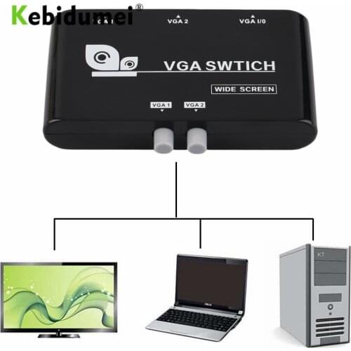 Kebidumei High Quality 2 In 1 Out VGA/SVGA Manual Sharing Selector Switch Switcher Box Original For LCD PC New Arrival