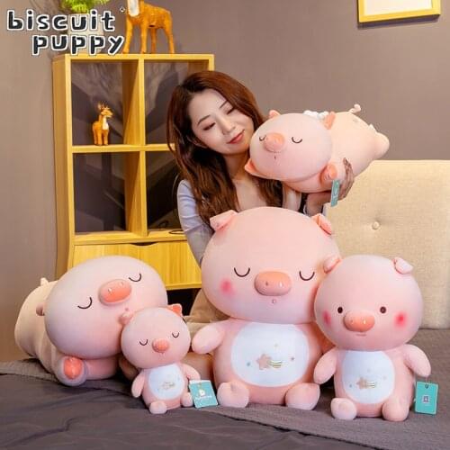 Kawaii Pig Plush Toys Stuffed Animal Pink Piggy Dolls Cute Poached Eggs for Children Soft Baby Pillow Girls Christmas Gift