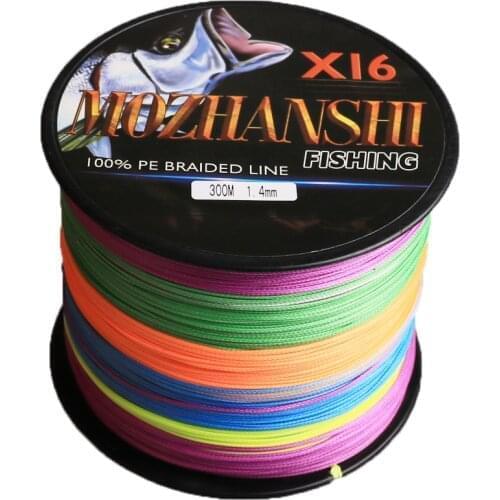 MOZHANSHI 16 Strands 300M Super Strong 0.16MM-2.5MM 100% PE Braide Multifilament Fishing Line Material from Japan