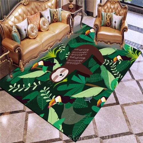 Cartoon Sloths 3D Print Carpet Animal Rug Home Textile Large Mats Play Crawl Floor Mat for Bedroom Living Room Outdoors Rug