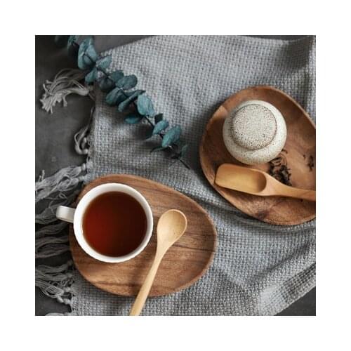 Wooden Plate Set Premium walnut Cake Plate Dishes Dessert Serving Tray Wood Sushi Plate Dinnerware Tableware Plates And Bowls