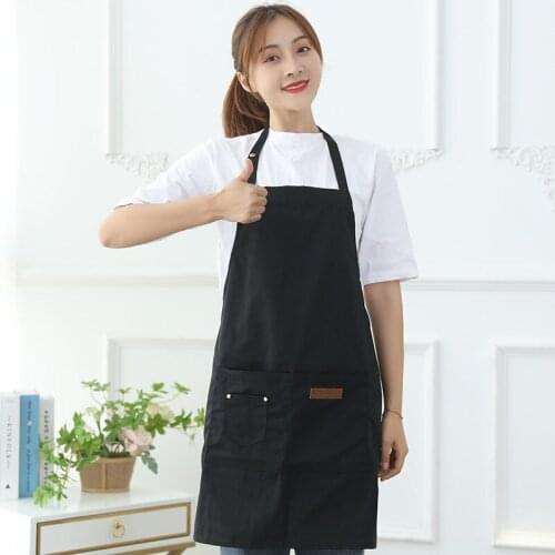 Apron Kit Kitchen Restaurant Cooking Baking Bib Milktea Shop With Pockets Sleeve Waterproof Cleaning Cloth