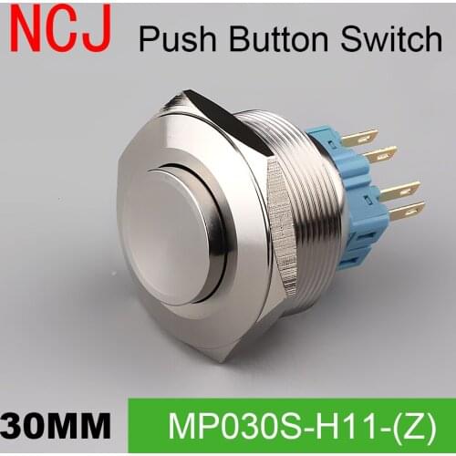NCJ 30mm Metal Push Button Switch IP67 Maintained Alternate Latching & self-reset Momentary Reset 5A