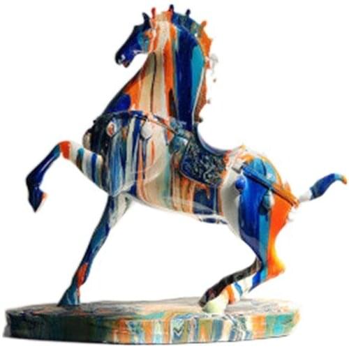 Nordic Artware High-end Splash Color Horse Statue Creative Lucky Figurines Living Room Home Decor Sculpture A3014