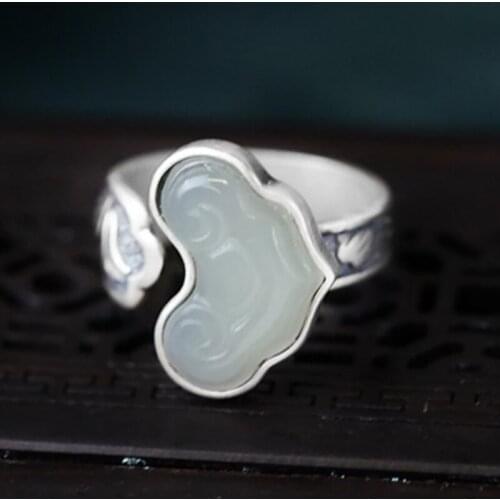 New Silver Original Jewelry Handmade Exaggerated Creative Auspicious Cloud Domineering Mens Opening Adjustable Ring