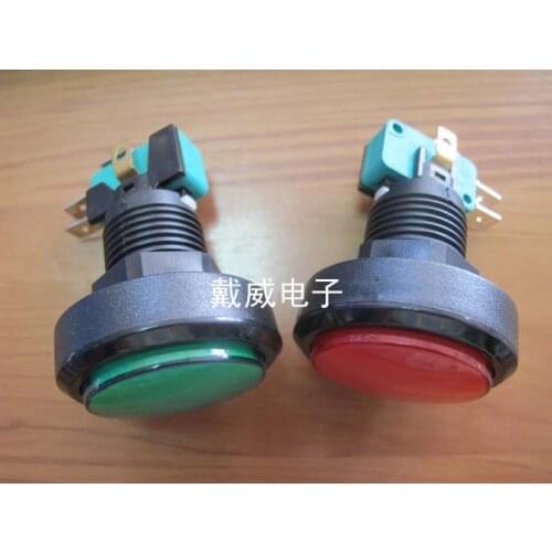 Original new 100% large button switch game machine equipment switch PBS-32-2 mounting hole 24MM red green