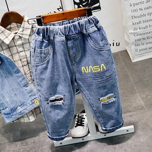 2020 Autumn Winter New Childrens Clothing Kids Jeans Baby Boys Fashion Casual Denim Pants Kids Patch Cowboy Pants Trousers 2-7Y