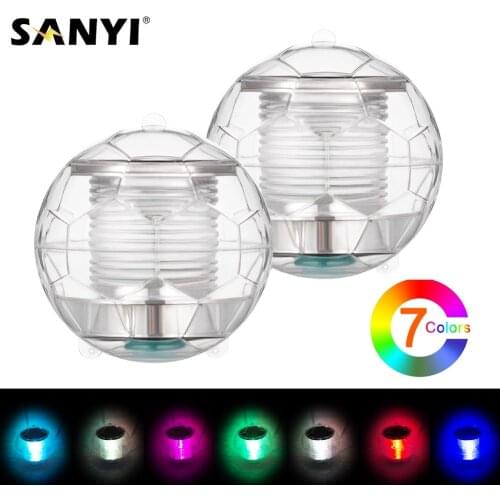 Underwater Light Swimming Pool Light Waterproof 7 Colors RGB Changing LED Floating Lights Solar Powered Rotating Pond Light