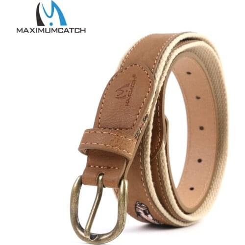 Maximumcatch Leather&Nylon Trout Fish Belt Fisherman Angler Fishing Belt Fishing Accessory