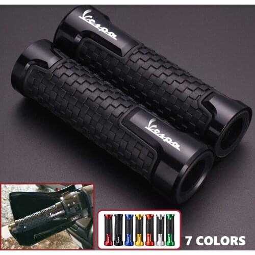 Motorcycle Handlebar Grips CNC Rubber Handle Thruster Grips For Piaggio Vespa GTS GTV LX 60 125 250 300 PX 200 Primavera Sprint