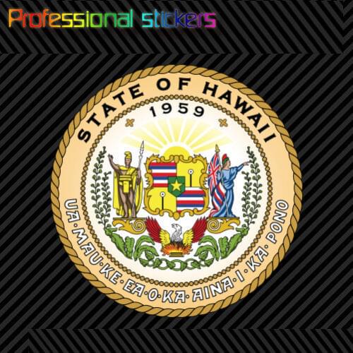 Hawaii State Seal Sticker Decal Self Adhesive Vinyl Hawaiian State The Aloha for Car, Laptops, Motorcycles, Office Supplies