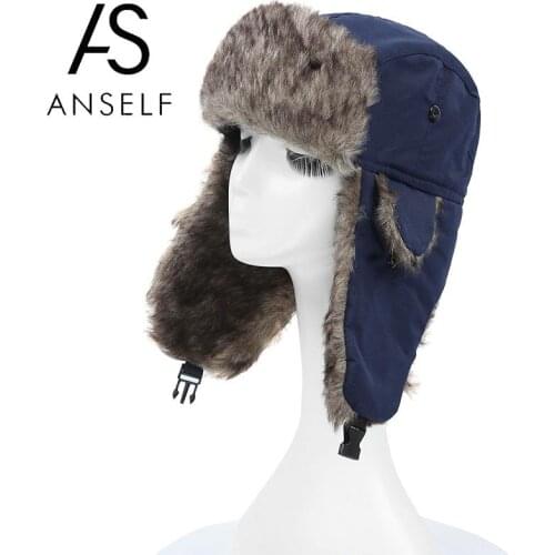 Bomber Hats Unisex Men Women Russian Hat Trapper Bomber Warm Ear Flaps Winter Ski Hat Cap Headwear Windproof Warm Hat 2020 NEW