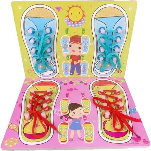 Childrens Learning To Tie Shoelaces Educational Toys Montessori Early Education Fine Movement Matching Shoelace Teaching Aids