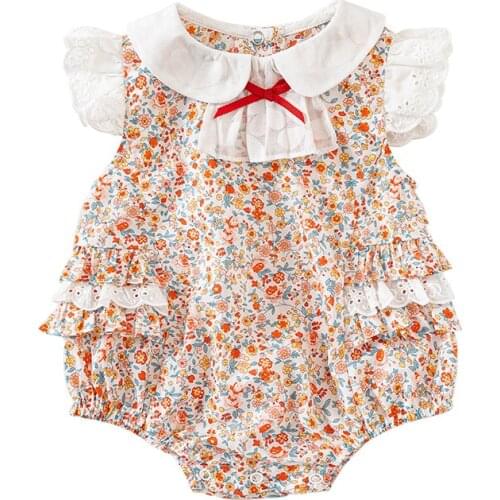 Vlinder Baby Clothes Baby Girl Rompers Newborn Striped Clothes Cotton Baby Bodysuits Short Sleeves Infant Bodysuit 3M-24M