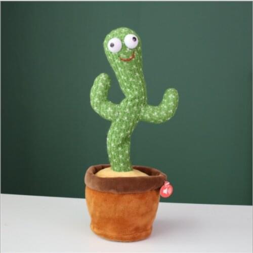 32 cm funny electric dancing plant cactus plush toy with music childrens gifts home office decoration birthday gifts