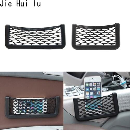 Universal Black Car Net Bag Phone Holder Storage Pocket Organizer Car Mesh Net Holder Pocket for wallet, keys, pens, and MORE