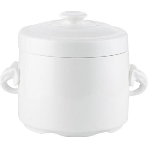 1 Pc Durable Ceramic Water-Proof Stewing Pot For White Fungus Soup BirdS Nest Water Separated Stew Cup Ear Stew BirdS Nest Cup