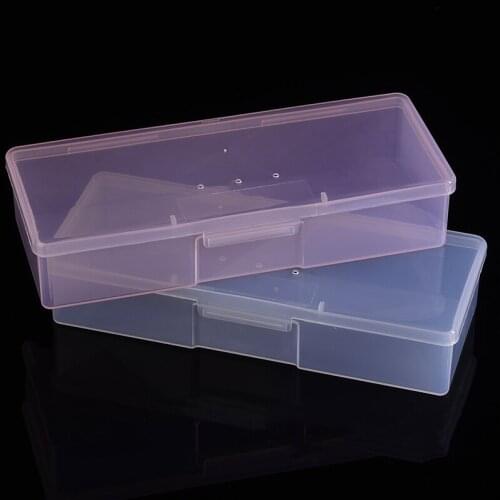 Shellhard 1pc Plastic Nail Storage Box Transparent Nail Box Nail Art Empty Container Storage Box Organizer For Manicure Tool