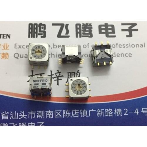 1PCS Japan NKK ND3-FR10P-TP 0-9/10-bit rotary dial coding switch SMD 6-pin 3: 3-pin positive code sealed type