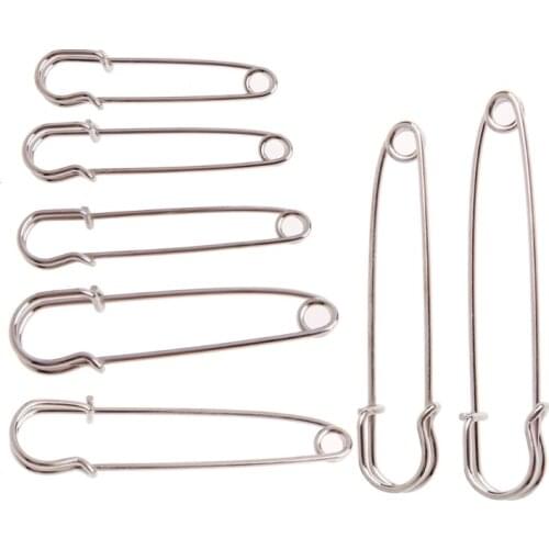 10PC Tone Large Strong Duty Safety Pins DIY Sewing Tools Stainless Steel