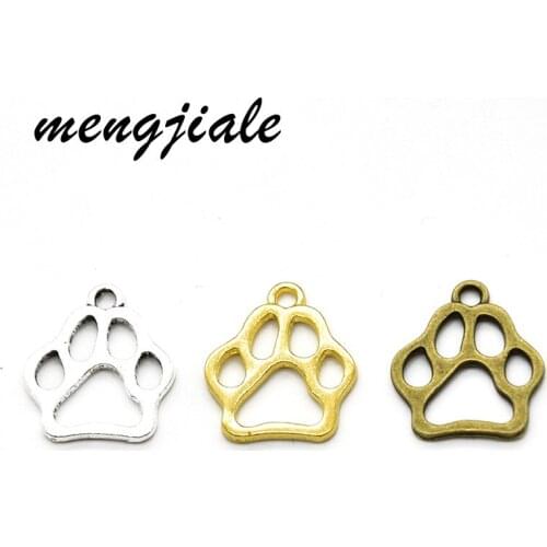 18PCS Wholesale Vintage Metal Dog Claw Bear Paw Charms For Handmade Jewelry Findings DIY Craft 19mm