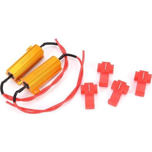 2Pcs Signal Fog Lamp Reverse Light Daytime Runn LED Car Light Resistance 50W Resistors Turn Signal License Lamp