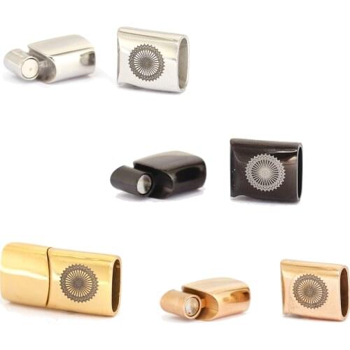 3 pcs 316L Stainless Steel Magnetic Clasps Connector For Yoga Datura Jewelry Bracelet Making,Customized Laser Engrave Logo Beads