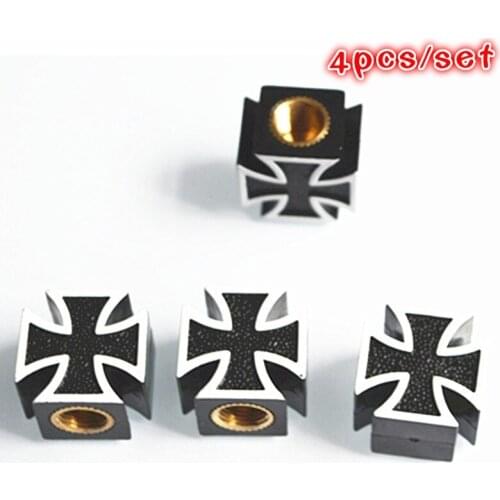 4pc Car Tire Air Valve Cap Covers Car Wheel Tyre Stem Air Caps Cross Style Airtight Cover For Bicycle Motorcycle Auto Accessoire