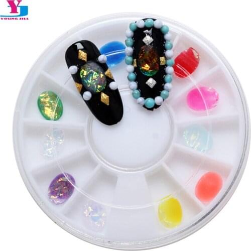 5 Box Gems Rhinestone For Nail Art Decorations Steering Wheel Crystal Glass 3D Nail Charms Acrilico Unhas Studs UV Gel Maquiagem