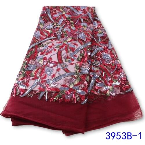 XIYA African Mesh Lace Fabric 2021 High Quality With Sequins Lace Material Soft French Lace Fabric For Wedding Party 3953B