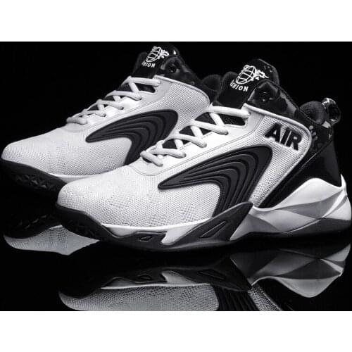 Brand High Quality Men Basketball Shoes Thick Sole Breathable Male Sport Shoes Top Rubber Mens Trainer Shoe Man Basket Sneakers