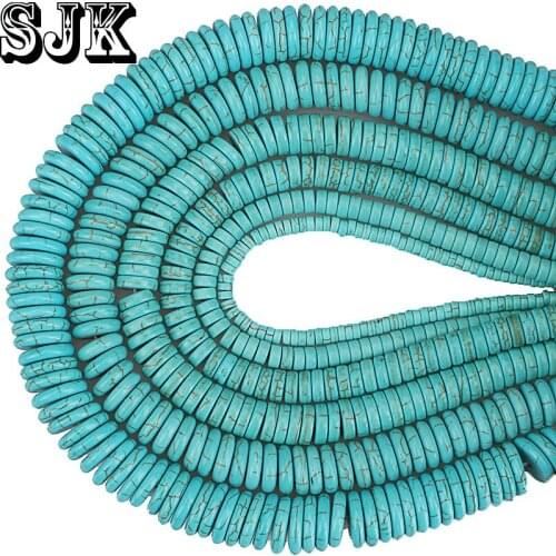 Blue Turquoises Spacer Stone Beads 4 6 8 10 12 14 16mm DIY Handmade Beads For Bracelet Necklace Jewelry Making Wholesale