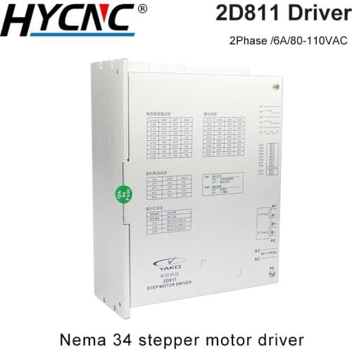 YAKO 2-Phase Stepper Driver 2D811 80-110VAC Voltage Cnc Router Motor Driver 2D68MH For Nema 34 Motor Of CNC Milling Machine