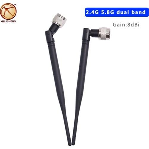 Dual band 2.4G 5.8G 8DbI WIFI rubber bar Antenna for router with N male connector