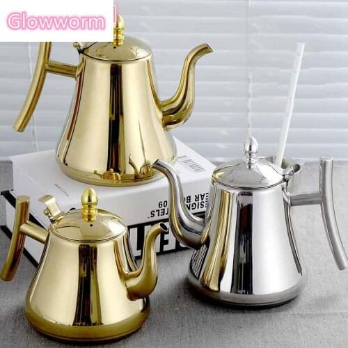 Glowworm 2020Stainless Steel Teapot with Filter Hotel Restaurant Hotel Home Induction Cooker Long Mouth Large Capacity Teapot