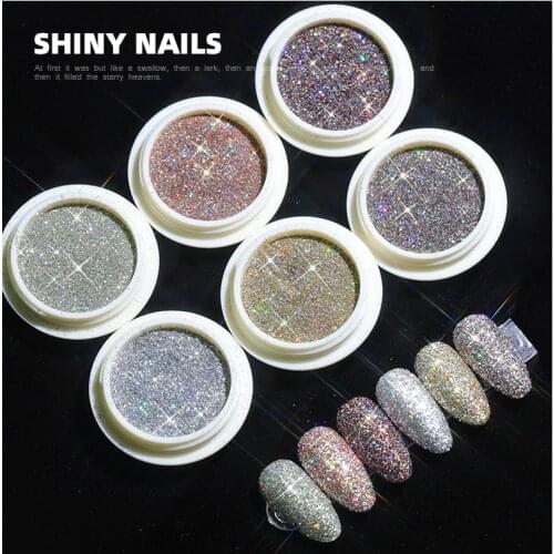 Holographic Quicksand Nail Powder Glitter Nail Art Decoration Holo Acrylic Glitter Shimmer Pigment DIY Manicure Tools