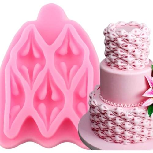 Creative Fabric Puff Silicone Molds Cake Border Fondant Mold DIY Cake Decorating Tools Cupcake Topper Candy Clay Chocolate Mould