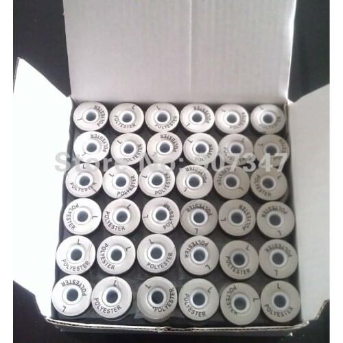L type pre-wound bobbin thread with card sides, spun polyester cardboard sides+free shipping