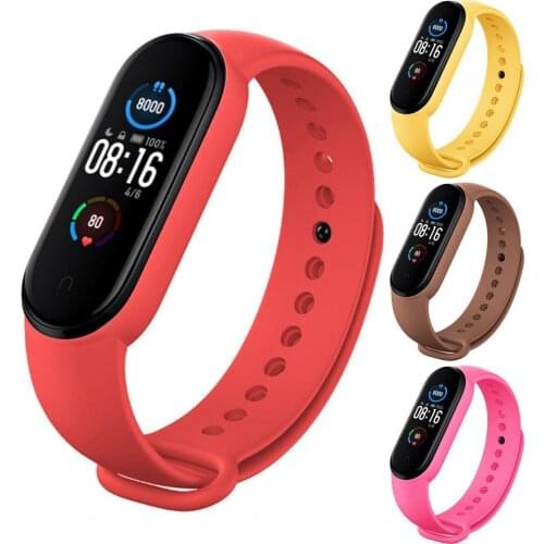 HOT SALES!!! Soft Silicone Watch Band Solid Color Replacement Strap Suitable for Xiaomi Mi Band 3/4/5