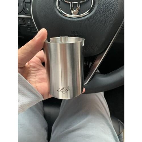Small Size Hi-quality Car Stainless Steel Swivelling Lidded Sealed Ashtray Cylinder Windproof Smoke Cup Matte Metal Tobacco Jar