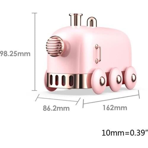 Cute Cartoon Train Household Air Humidifier Spray Portable USB Rechargeable Wireless Ultrasonic Aroma Diffuser Color Light D0AB