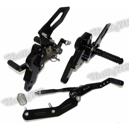 Motorcycle Aluminium Adjustable Rider Rear Sets Rearset Footrest Foot Rest Pegs Black For Yamaha MT-09 MT09 FZ-09 2014 2015 2016