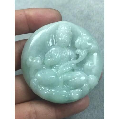 Natural Myanmar jade A Handcarved jade guan yin green jade pendant jade necklace men pendants jewelry jade necklaces for woman