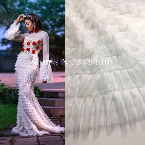 Latest African Lace Fabric With 3d Design Nigerian Laces Fabrics 2021 High Quality Lace Tulle French Lace Fabric M3488