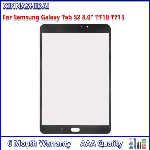New T710 Front Glass Lens For Samsung Galaxy Tab S2 8.0" T710 T715 Touch Screen LCD Sensor Outer Glass Panel