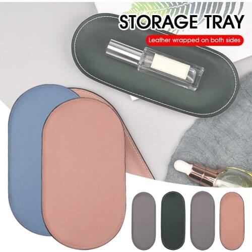 4 Colors Jewelry Storage Tray Towel Tray Pu Leather Cosmetics Organizer Holder Home Decor Tabletop Organization For Key Wallet