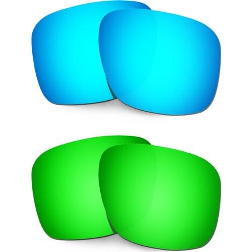 HKUCO Polarized Replacement Lenses For Holbrook XL Sunglasses Blue/Green 2 Pairs