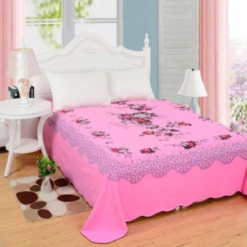 100% Cotton Bed Sheet (Not Include Pillowcase) Textile Supplies Double Bed Cover Flower King Queen Skin-friendly Bedding F0500